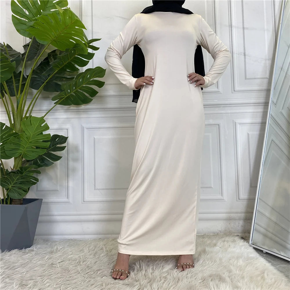 Modest Abaya Femme Casual Vestido Turtle Neck Hijab Inner Dress Muslim For Women Maxi Robe Caftan Turkey Kaftan Islamic Clothing