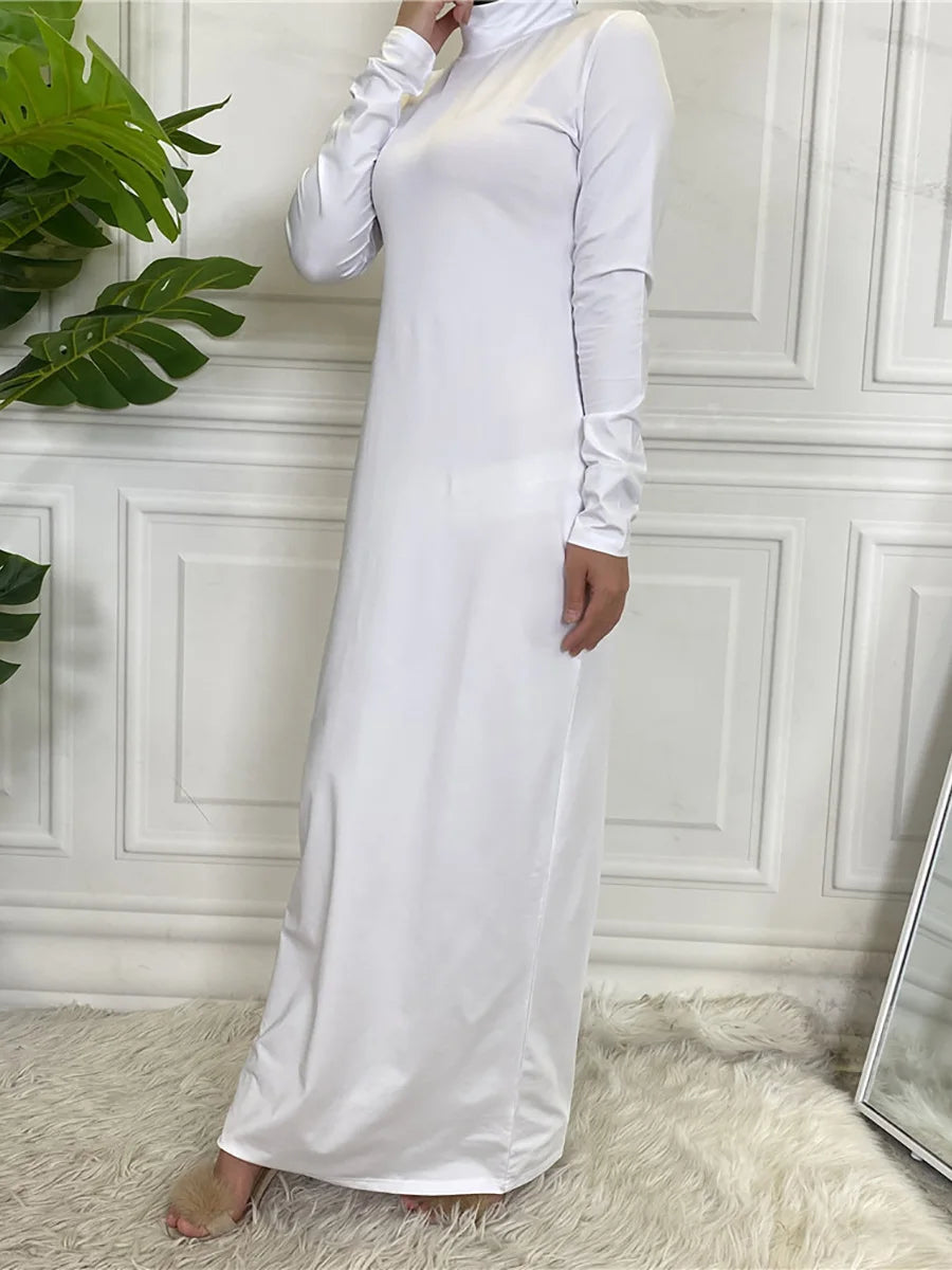 Modest Abaya Femme Casual Vestido Turtle Neck Hijab Inner Dress Muslim For Women Maxi Robe Caftan Turkey Kaftan Islamic Clothing