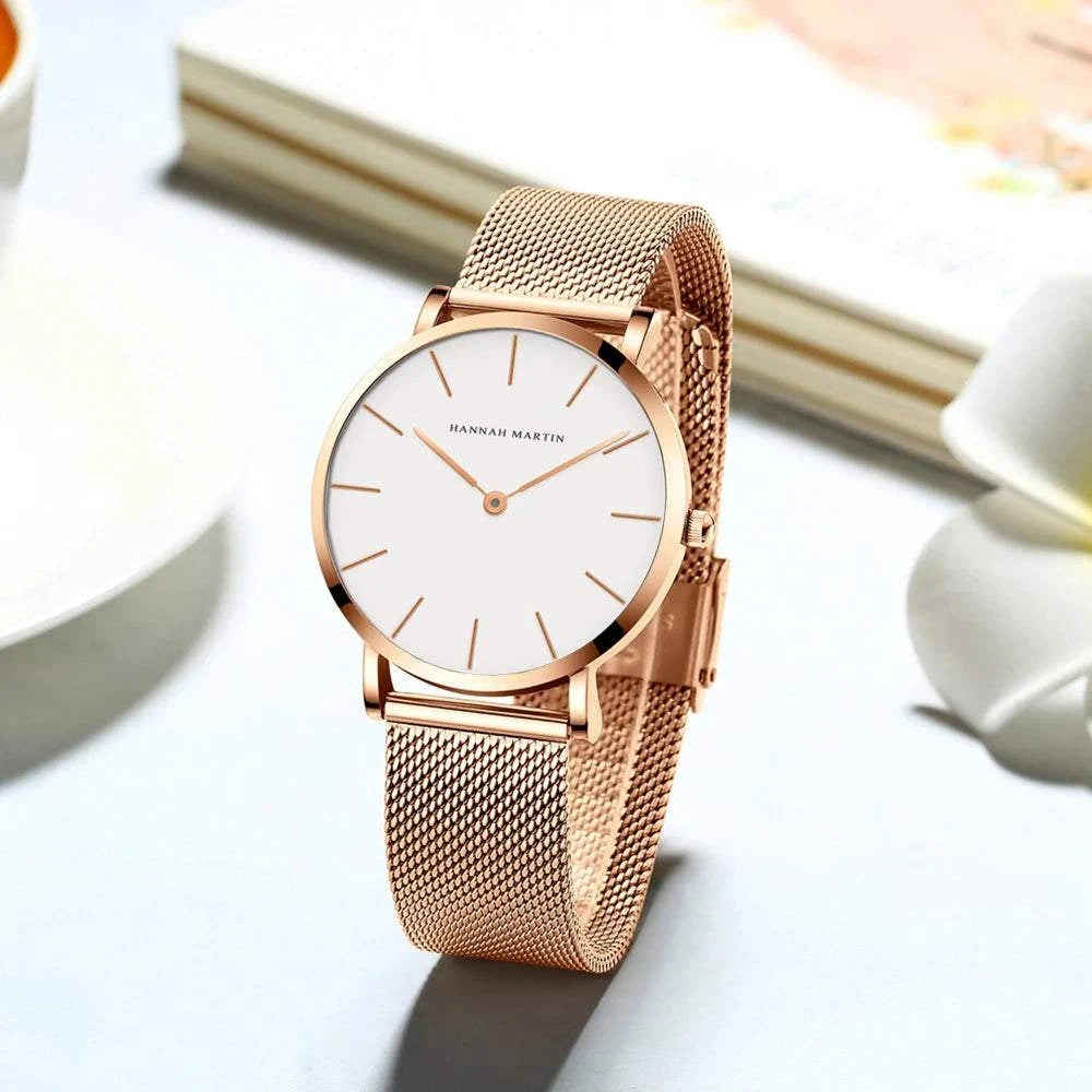 Simple Rose Gold Stainless Steel Mesh